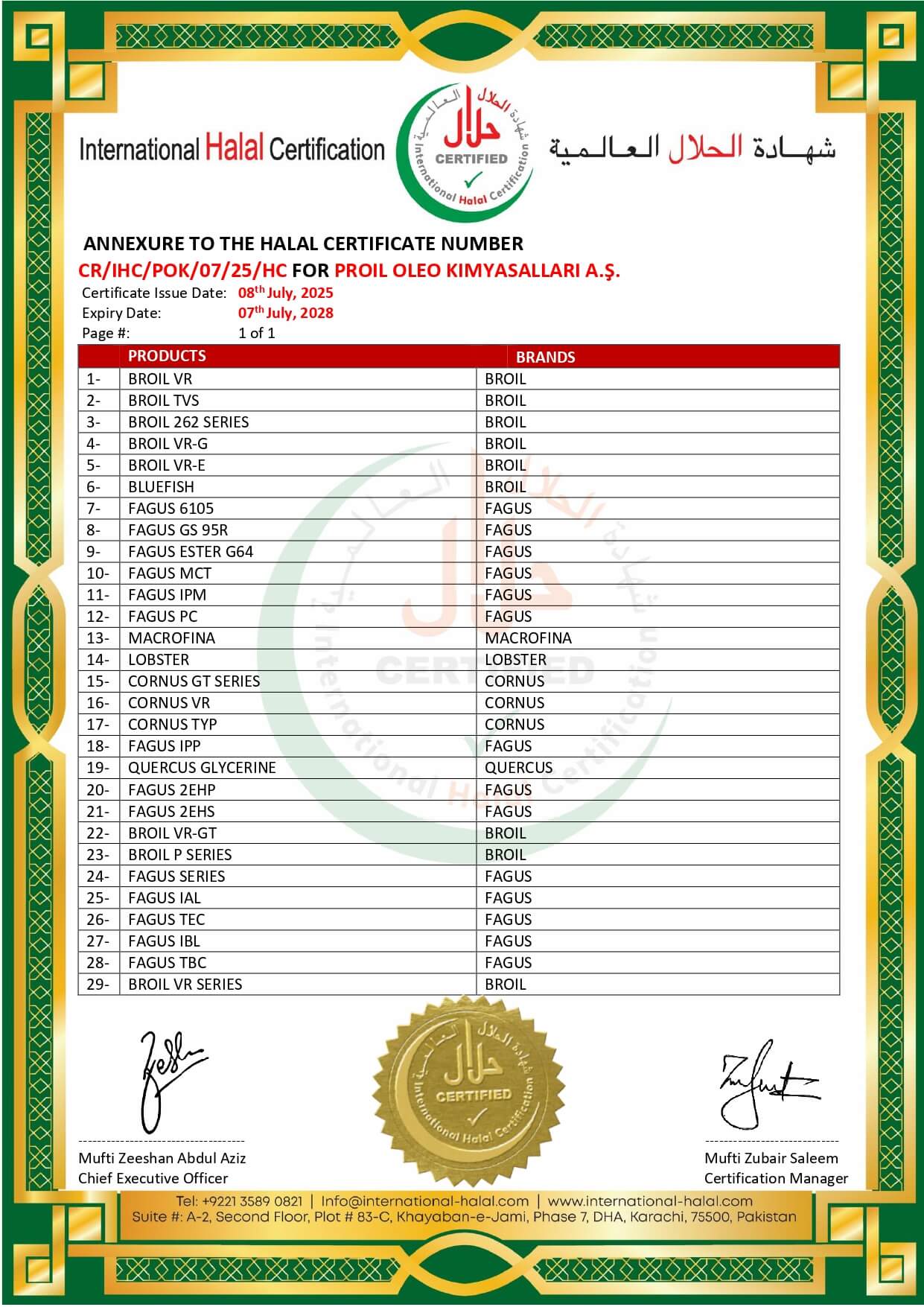 Helal Sertifikası 2025 Eki